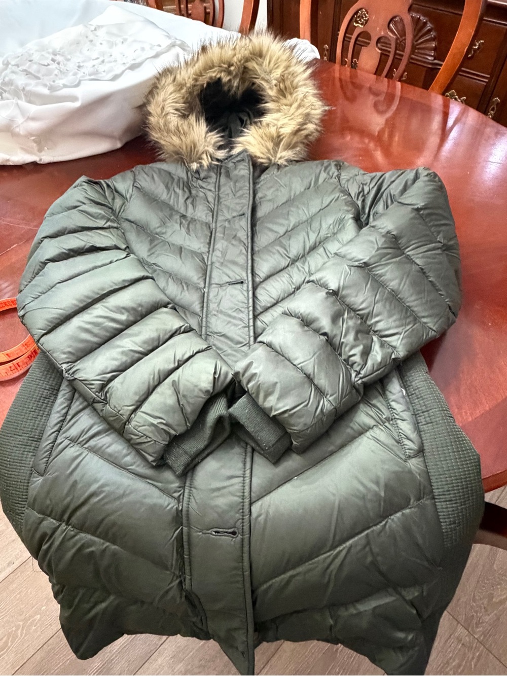 Abercrombie & Fitch Dark Olive Puffer Jacket